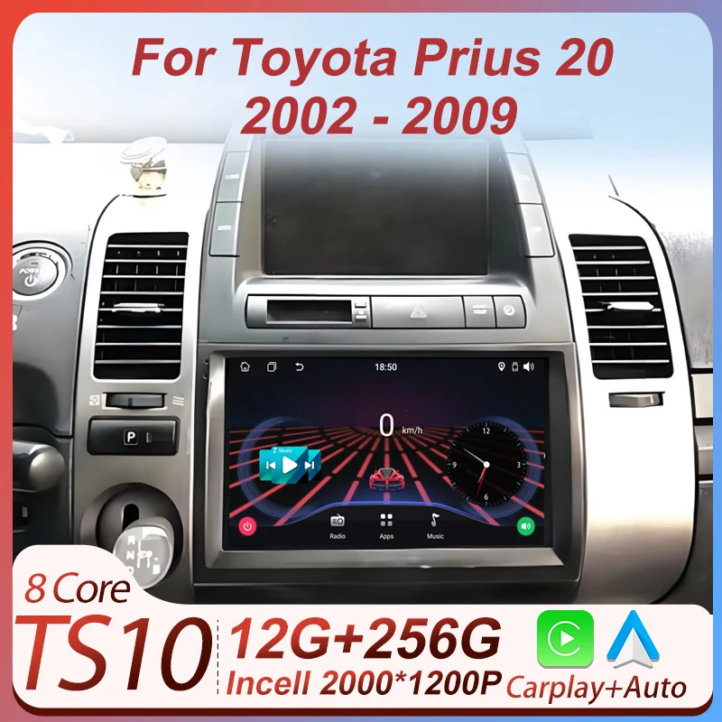 

Car Radio For Toyota Prius 20 2003 - 2009 Wireless Android Auto Carplay Autoradio Touch Screen 5G Wifi Bluetooth Navigation GPS