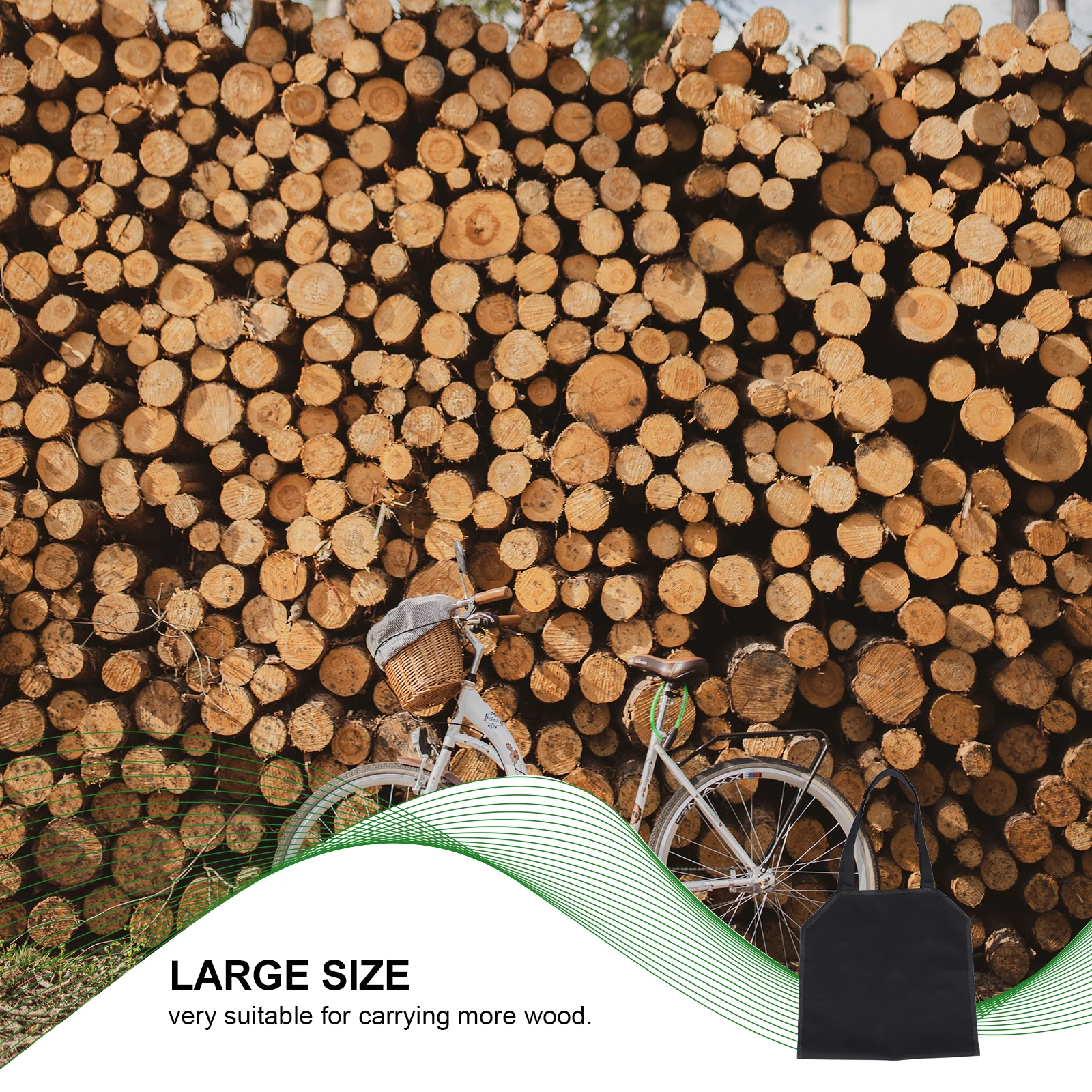 

1 шт., сумка для хранения дров, холст, портативный держатель для бревен, сумка-тоут с ручным ремешком, большая вместительная переноска для дров для дома