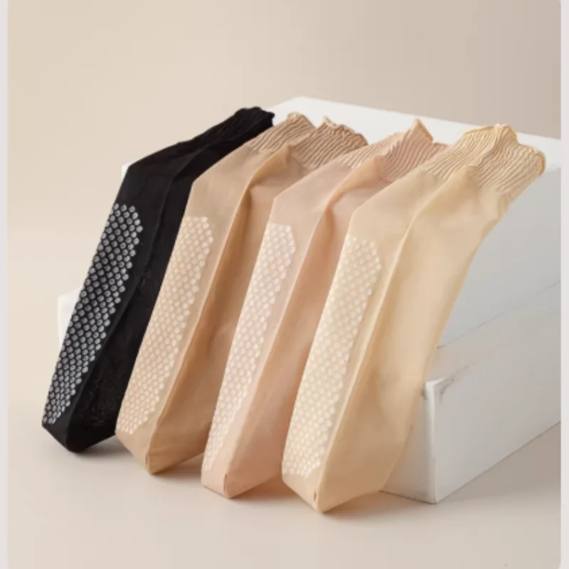 

10 пар женских мягких носков, бархатные шелковые носки с нескользящей подошвой, прозрачные, ультратонкие, дышащие, для весны и лета