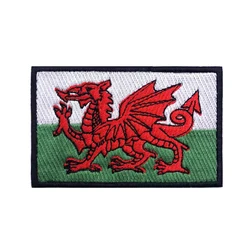 Welsh flag galles Patch fascia da braccio ricamata Patch Hook Loop Iron On ricamo Badge Military Stripe