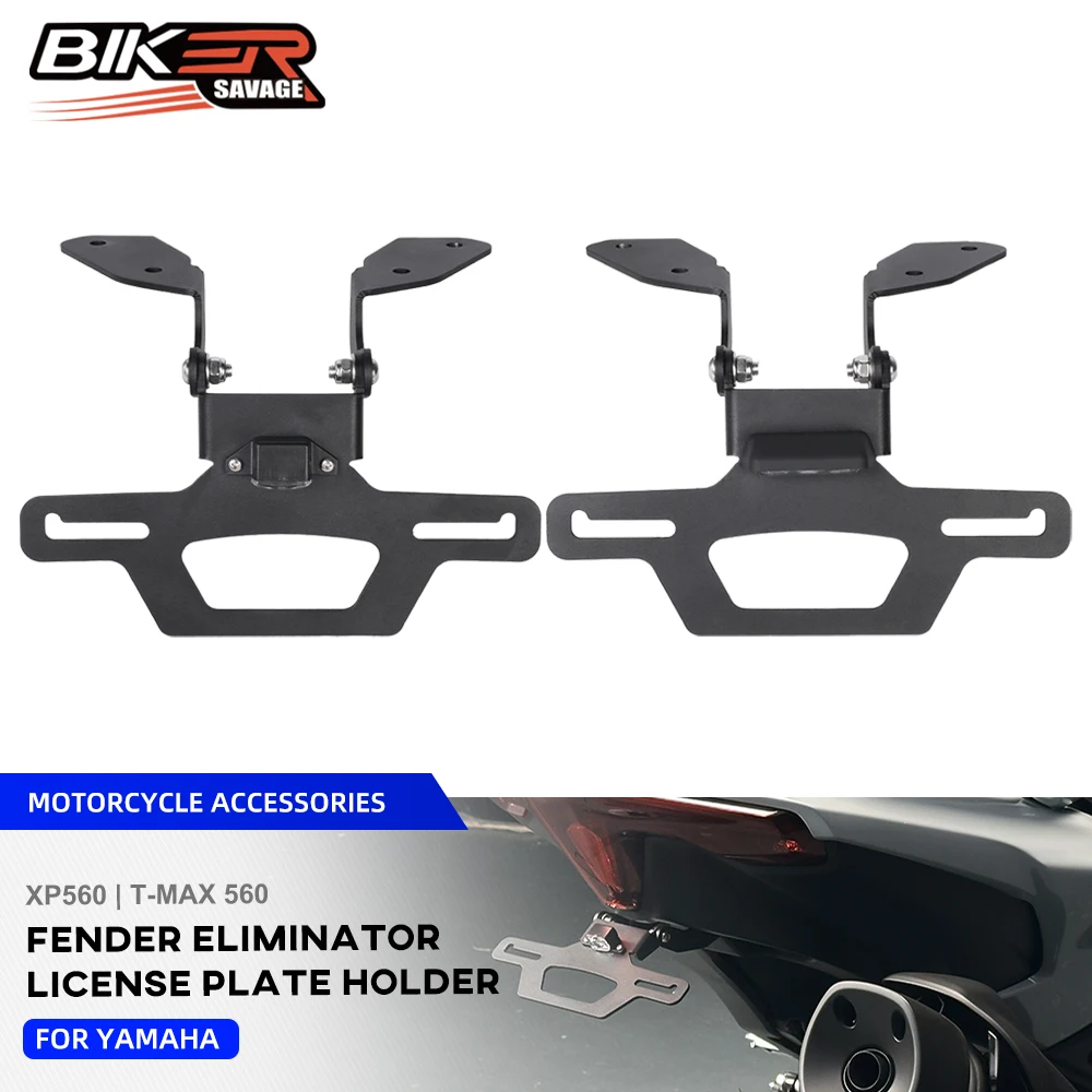 

XP560 License Plate Holder For Yamaha XP560 TMAX 560/ Tech Max 560 /Tech Max Motorcycle Tail Bracket LED Light Fender Eliminator