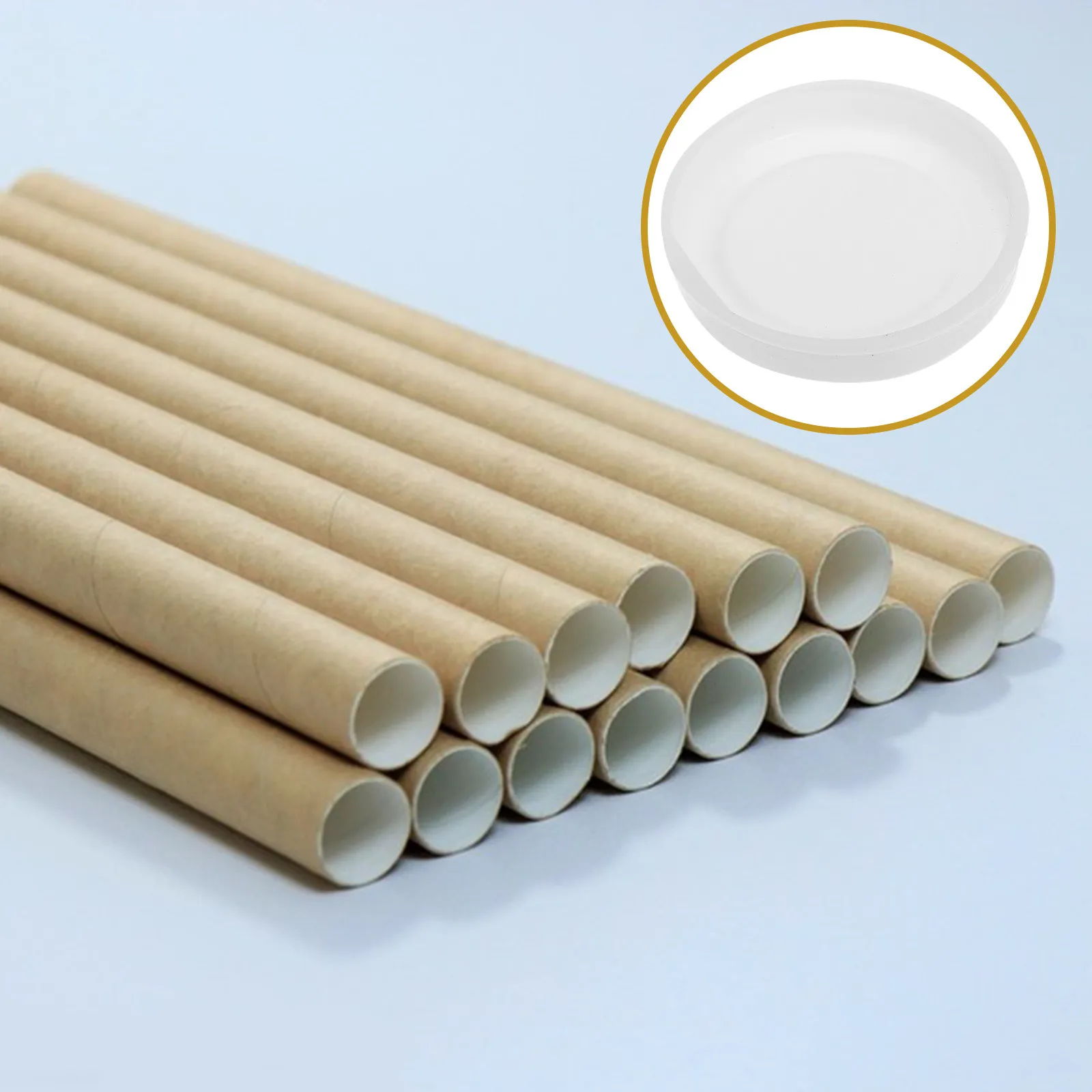 20Pcs Plastic Round End Plugs White Kraft Shipping Tube Cap for Mailing Tubes Painting Paper Round Caps Protective Sturdy Plug