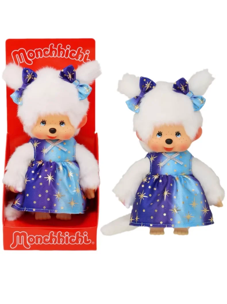 

Новая кукла-сукня Starlight Monchhichi (Monkichi) — мягкий белый плюш, очаровательная синяя юбка со звездами в стиле звездного платья