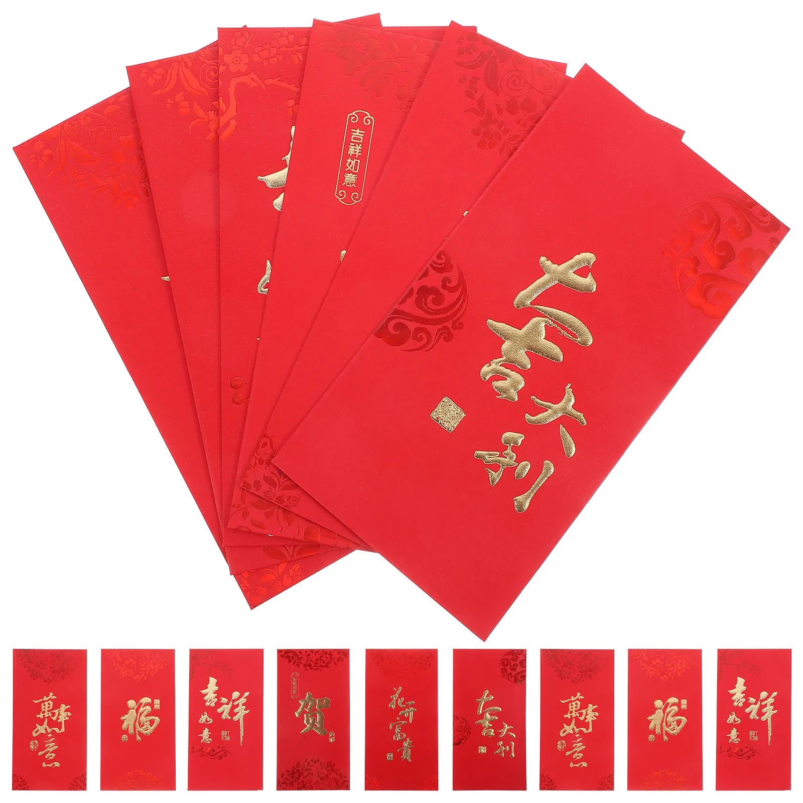 

6Pcs Lightweight Easy-Open Red Envelopes 2024 Year of Dragon Money Bags Paper Red Packets for New Year Wedding Birthday