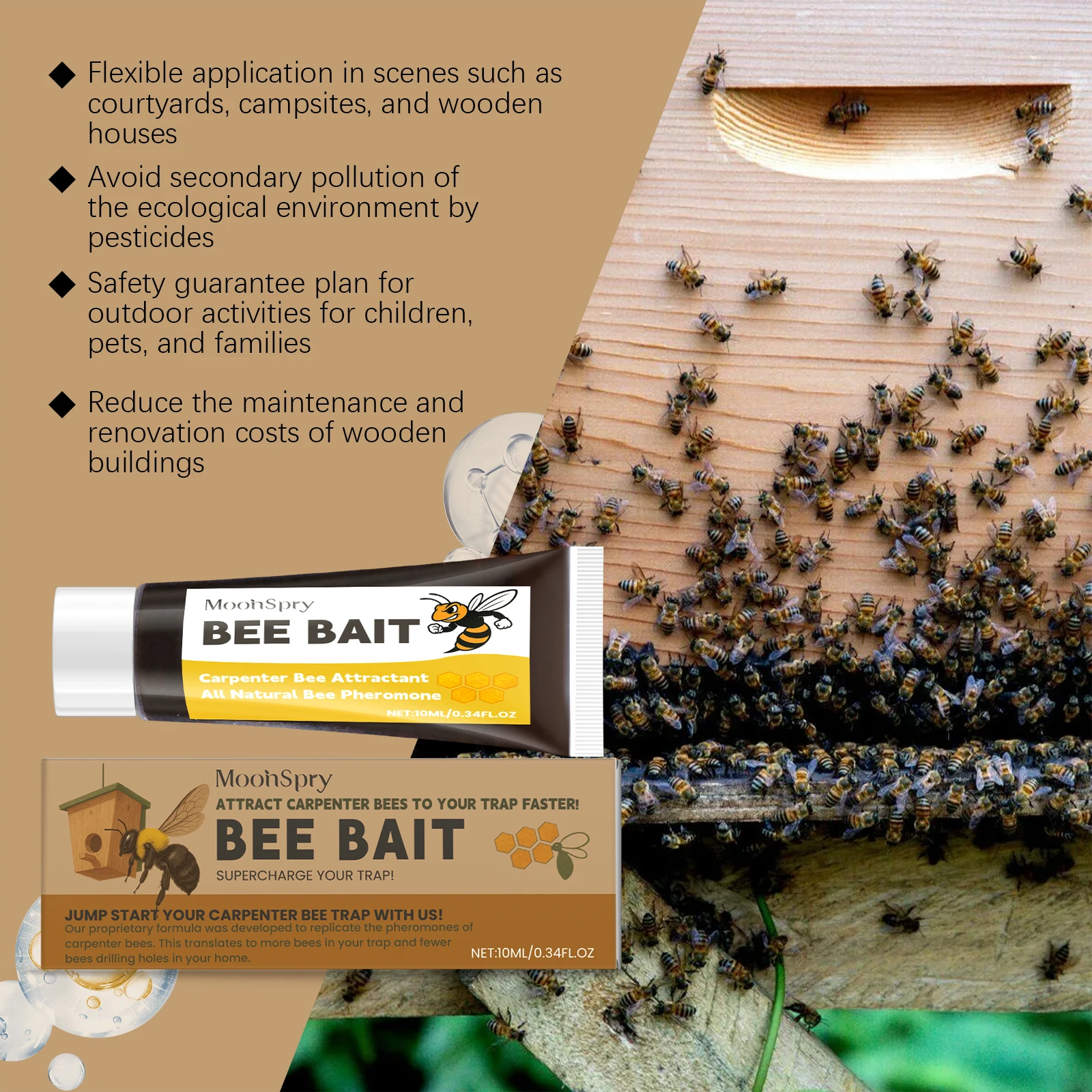 Bee Attractant Balm Natural Bee Bait Multipurpose Outdoor Wild Bee Catching Practical Beekeeping Aid Swarm Lure Tool For Beehive