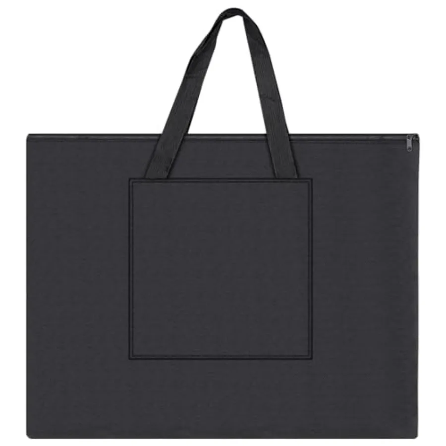 1 paquete de bolsa de portafolio de arte, estuche de portafolio de arte ligero de nailon, apto para obras de arte de 18x24 pulgadas, almacenamiento de transporte negro