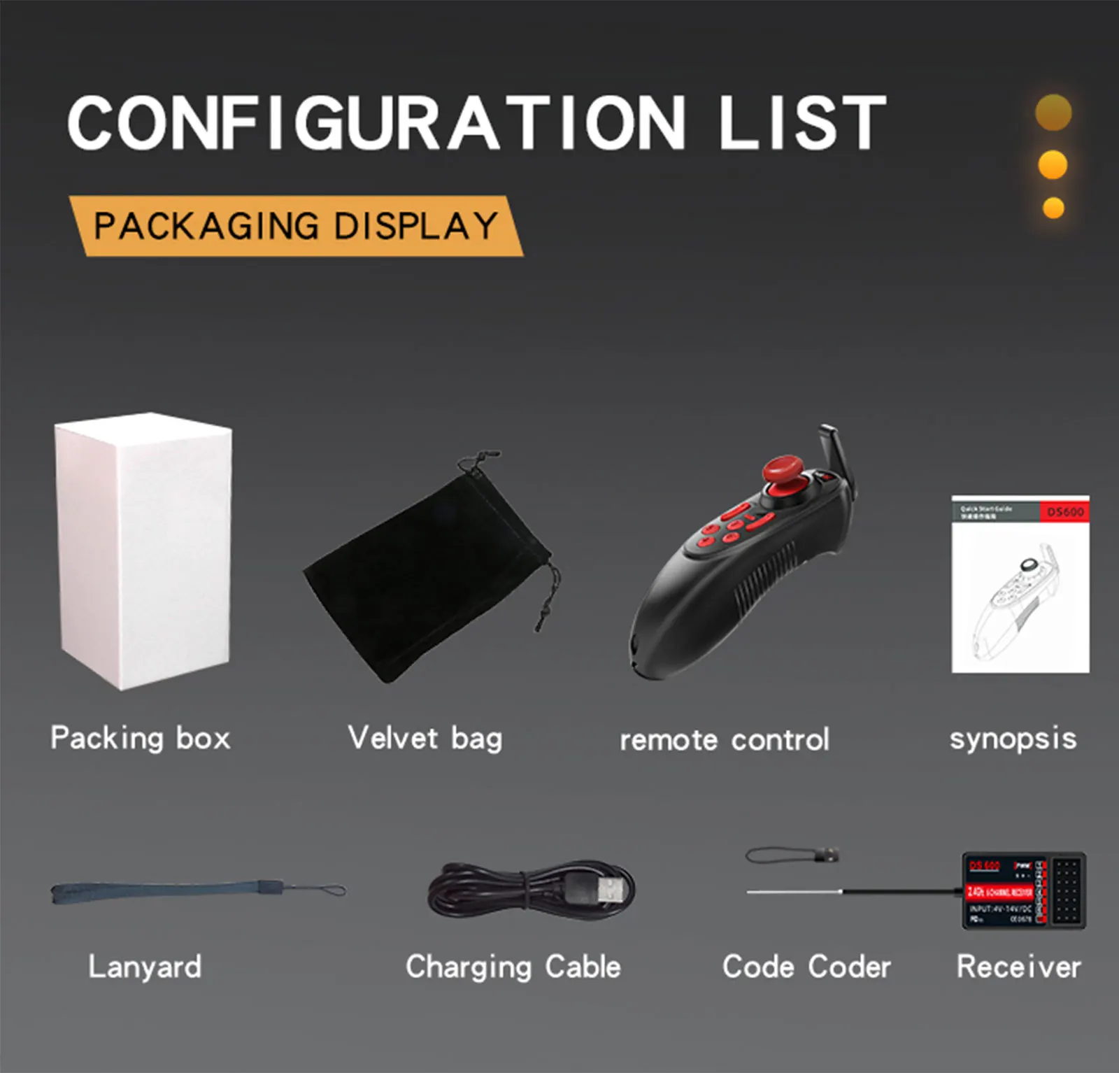 2.4G 6CH Radio Transmitter Remote Control 400m Control Distance with Remote Control Receiver for Remote Control Boat