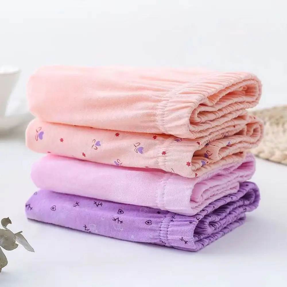 

5PCS High Waist Flower Cotton Panties Breathable Underpants Elderly Plus Size Briefs Lingerie Middle Aged Women Underwear Gifts