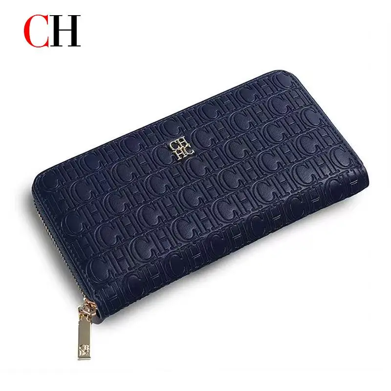 

CH Fashion Classic Women's Portable Wallet Solid Color Design Multi-Letter Embossed Women's Coin Purse Minimalist
