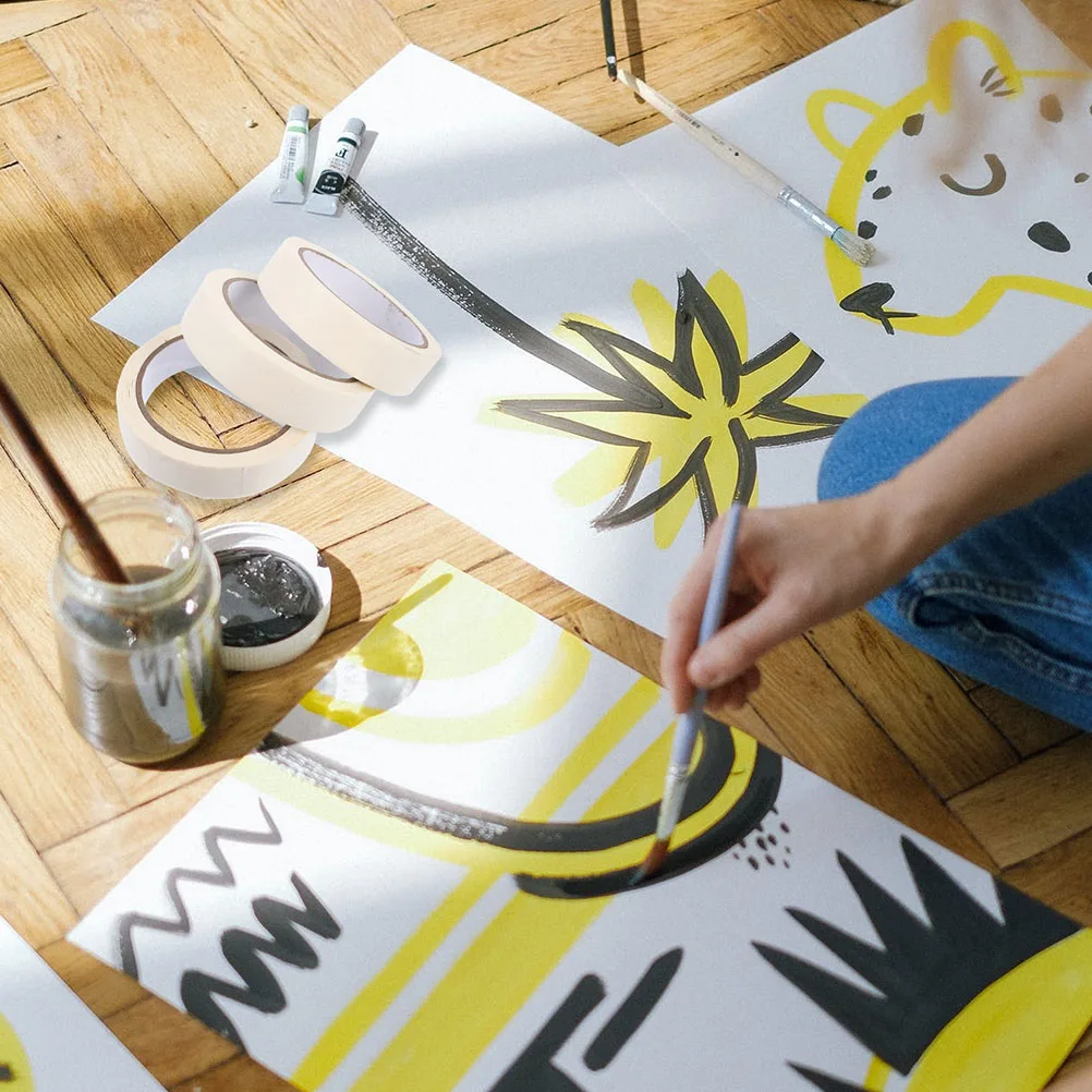 

2 pcs Masking Tape Self Adhesive Paper Tape for Crafts Projects Art Supplies Kitchen Home Garage Decor Spraying