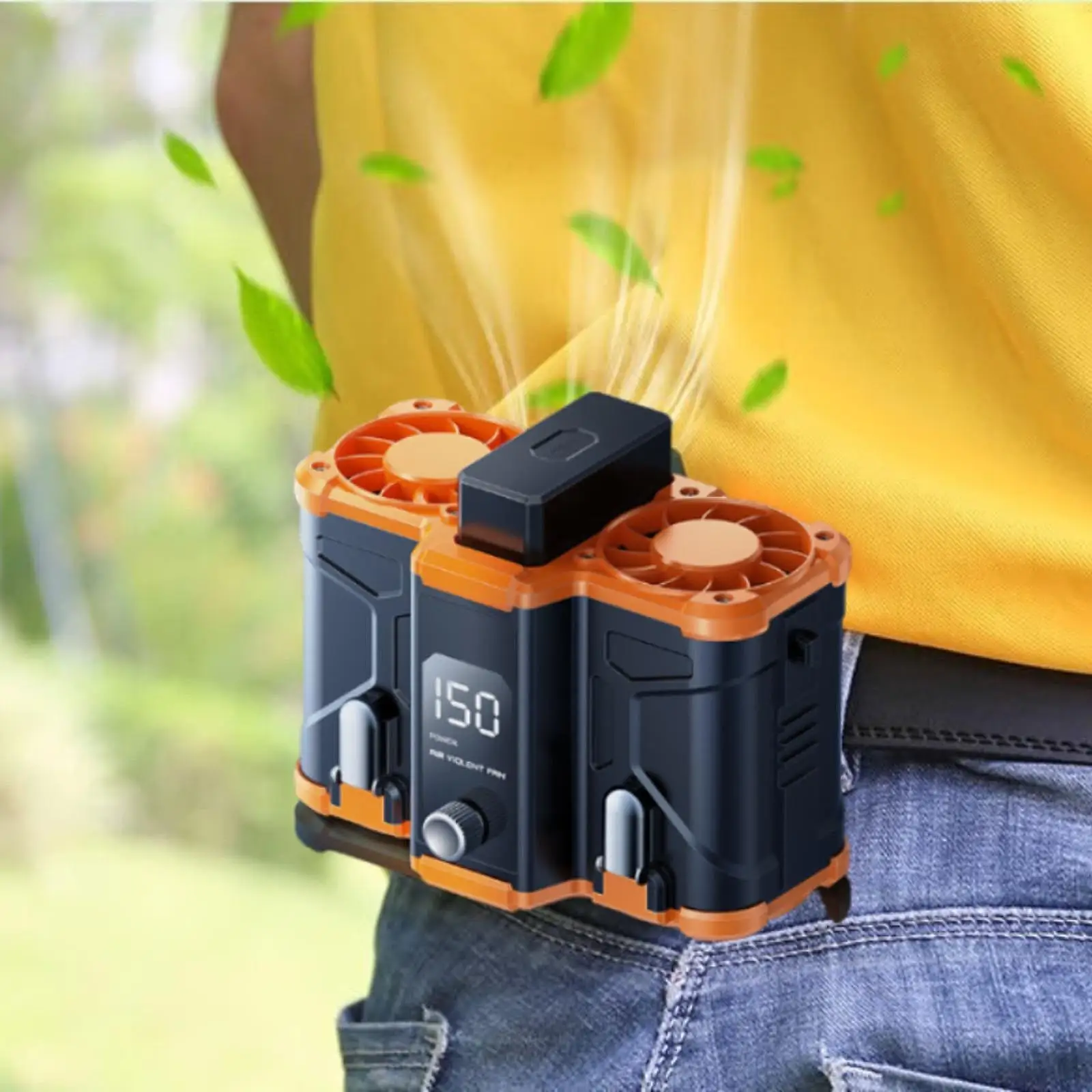 

10000 мАч поясной вентилятор легкий охлаждающий вентилятор для работы на ферме, рюкзака, портативный поясной вентилятор для улицы, кемпинга, путешествий