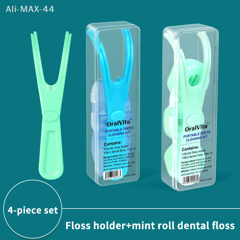 10m Dental Floss Threader with Holder And Storage Box Teeth Cleaning Picks Reusable Replaceable Handle Stick Tool for Braces