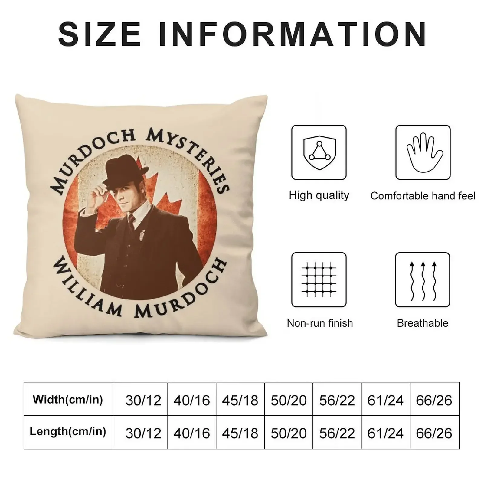 Murdoch Mysteries William Murdoch with Vintage Effect Throw Pillow luxury home accessories Sofa Cushions Covers pillow