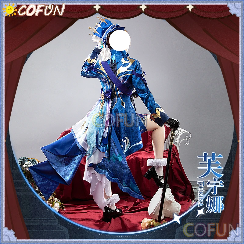 COFUN Game Genshin Impact Focalors Cosplay Costume Halloween Outfits Women New Suit Uniform Party Women Cute Dress