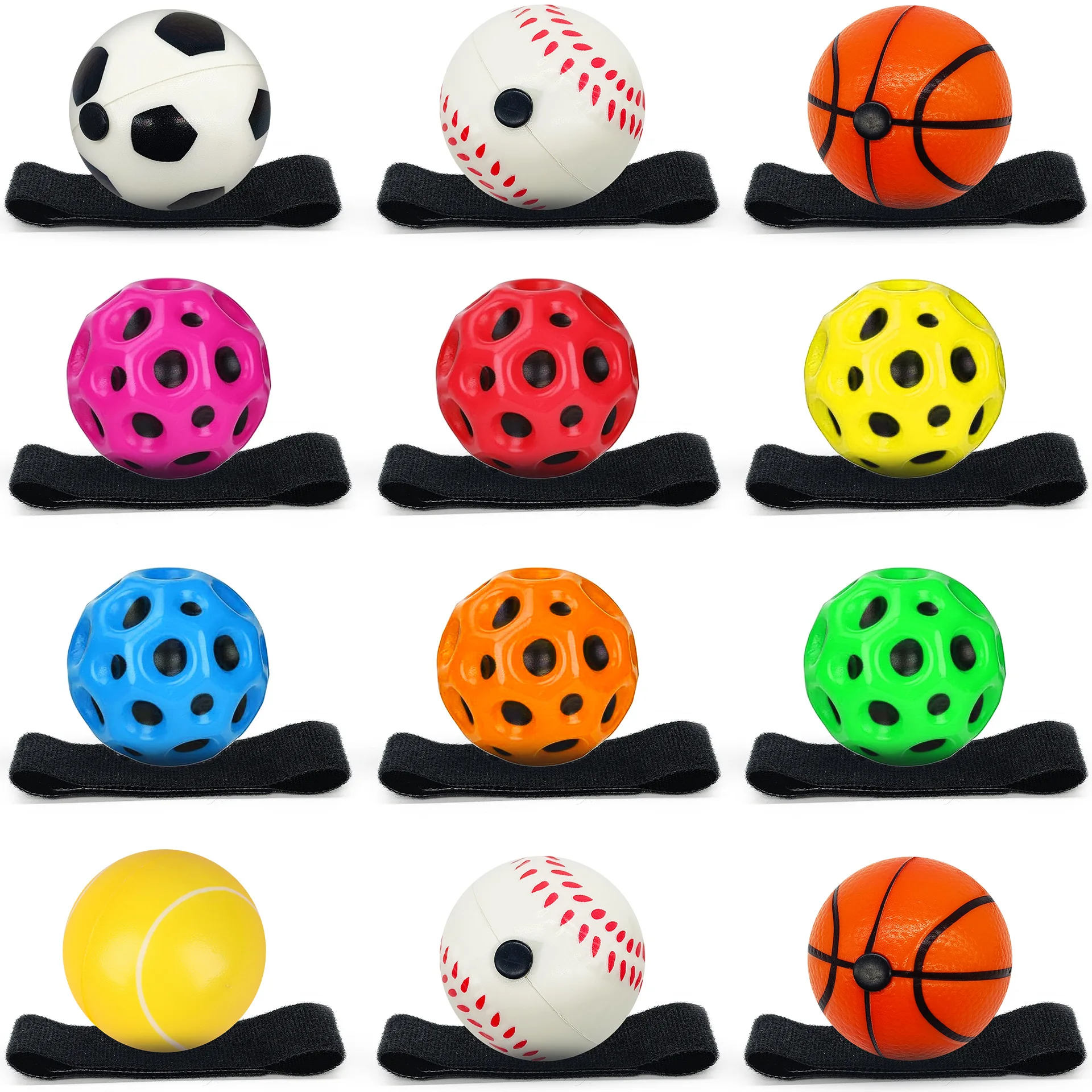3/6/9 Stück elastische Handgelenk-Ballbänder, Fitnessball für Menschen mittleren und höheren Alters, Schwingball, Handgelenk-Kraftball, Fidget-Toy