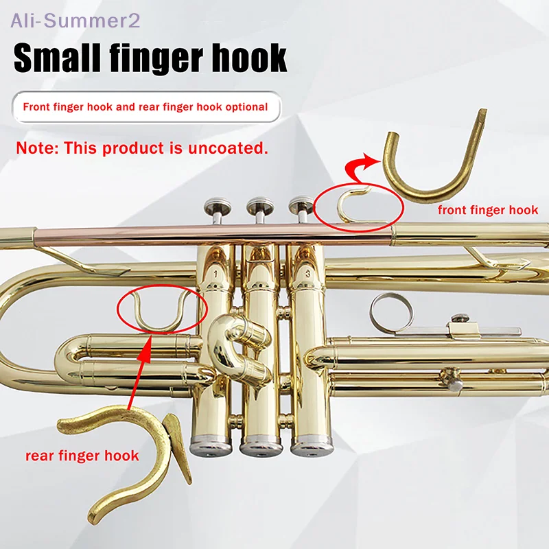 1Pcs Copper Fore/Back Trumpet Finger Hook Down-tuning Small Thumb Hook Back Support Bracket Metal Slide Finger Ring Repair Tool