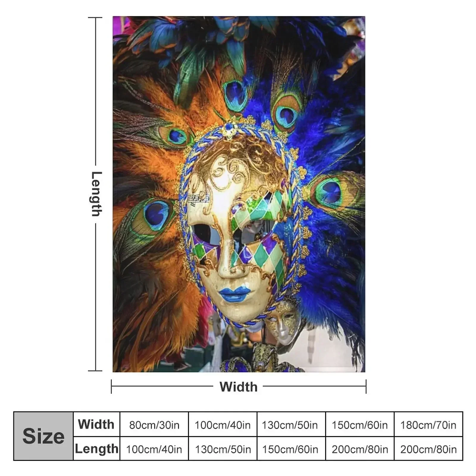 Venetian Carnival Mask Throw Blanket Giant Sofa Personalized Gift Decorative Throw Retros Blankets