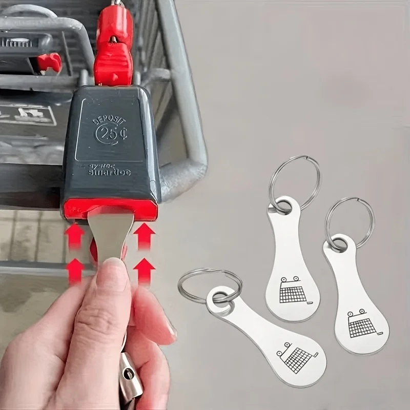 2pcs Shopping Cart Token Keychain with Shopping Case, Supermarket Trolley Unlocking Tool, Shopping Cart Token, Suitable for Unlocking and Releasing Supermarket Trolleys, Portable and Reusable, Supermarket Accessory, Compact and Sturdy Construction