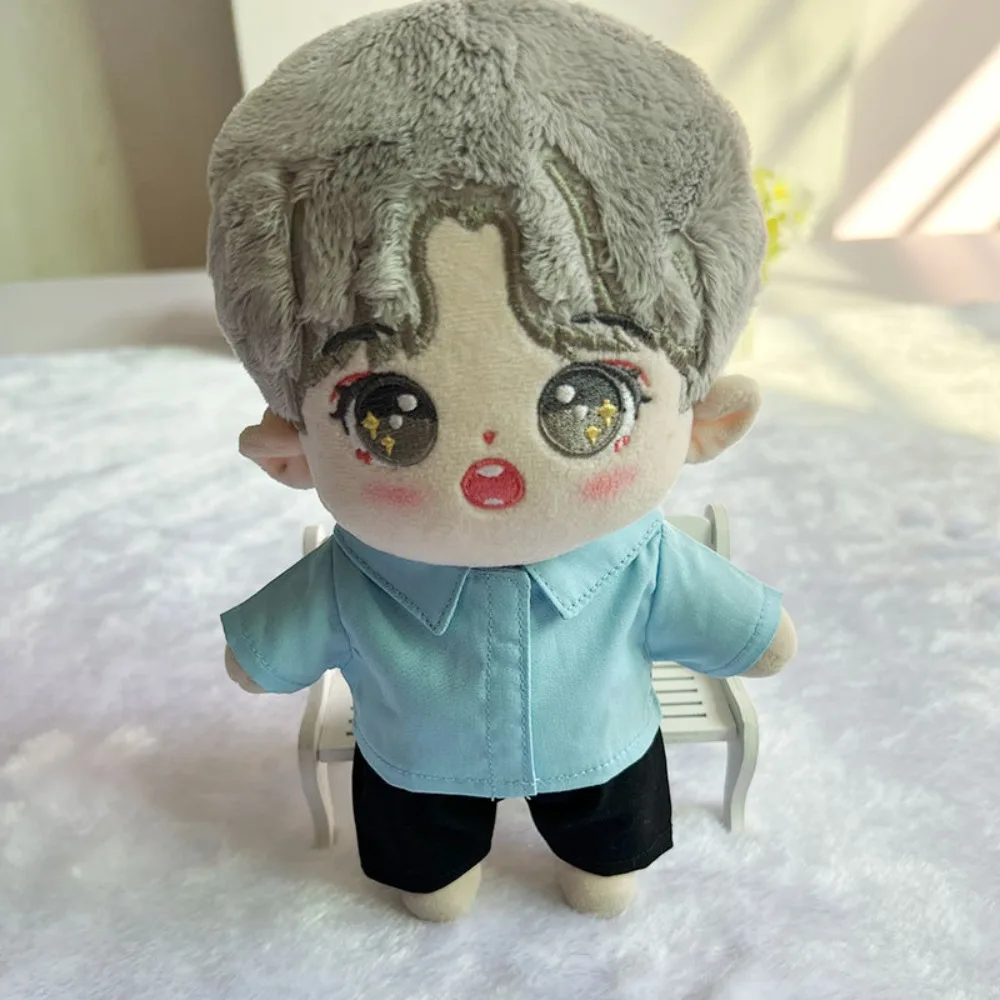 

Doll Clothes Doll Clothes for 10/15/20cm Idol Doll Solid Shirt Lapel Shirt Plush Doll's Lapel Shirt Clothing Casual Accessories