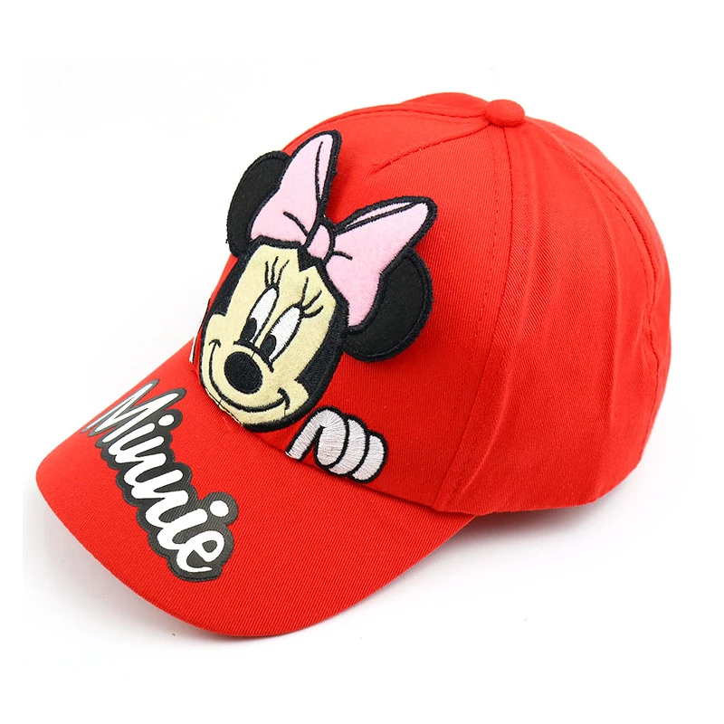 Disney Waflera Minnie Mouse Baby Hat For Children Embroidered Cotton Children\'s Baseball Cap Kids Boy Girl Outdoor Hat Sun Cap