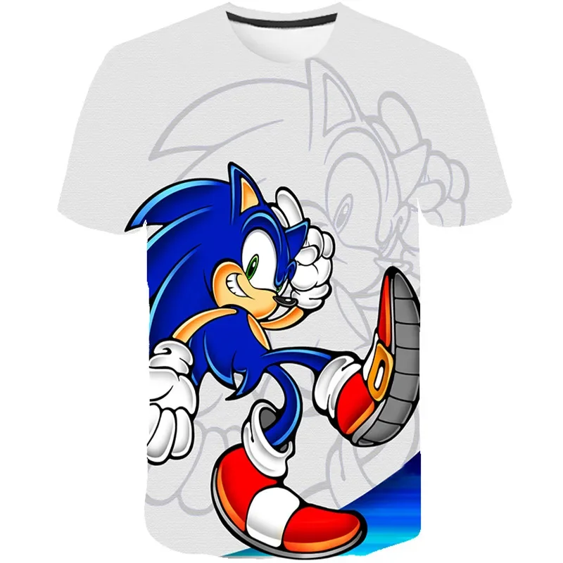 20223 estate bambini ragazzi Sonic 2 magliette a maniche corte vestiti 4-14 anni neonati stampa 3D Tees abbigliamento per bambini abbigliamento per bambini