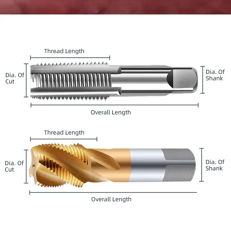 Pipe Threading Tap G NPT RC PT ZG HSS CO Spiral Straight Flute Fluteless Cobalt Machine CNC Tool