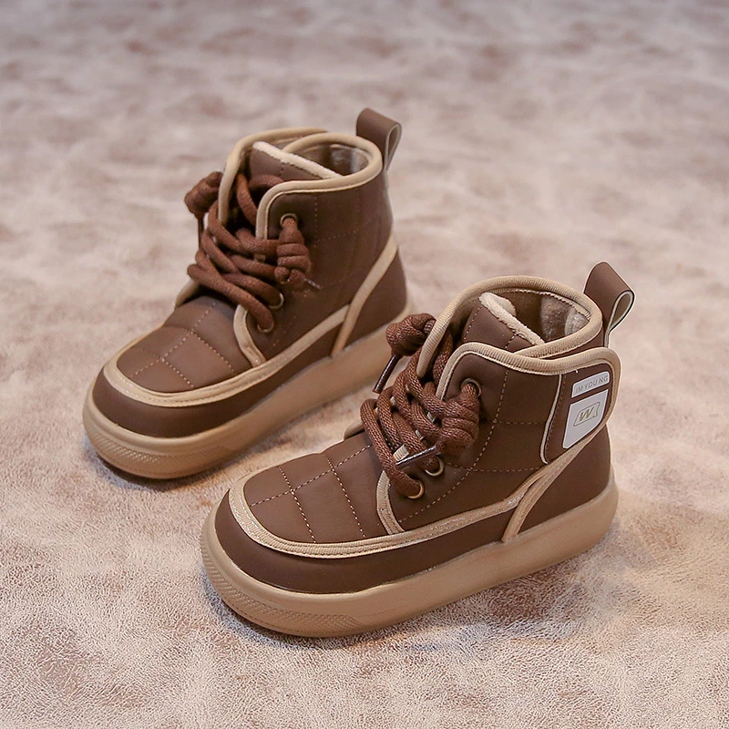 Kids Short Boots Suede Warm Flexible Children Fashion Boots Soft Bottom 2025 Winter New Boys Girls Ankle Boots Round Toes Soft
