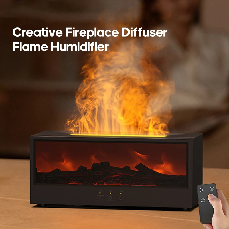 Nuevo chimenea creativa aromaterapia 150 sin agua apagado automático llama colorida humidificador aéreo con un regalo para dormitorios remotos