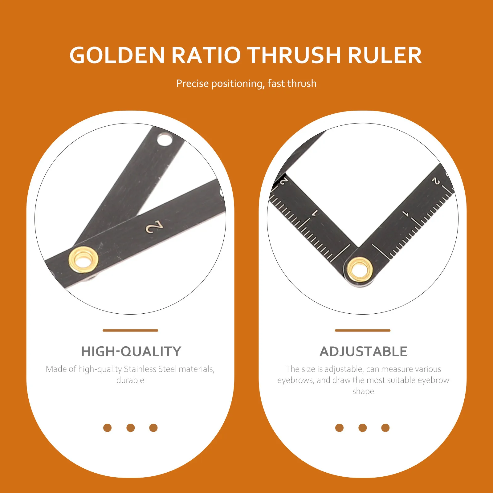 

1 шт. линейка для бровей с золотым соотношением сторон, профессиональный измерительный инструмент из нержавеющей стали для позиционирования бровей