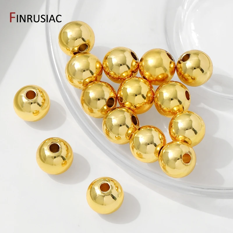 14/18K مطلية بالذهب النحاس الصلبة خزر عازل لصنع المجوهرات ، فواصل للخرز ، 6/8/10 مللي متر أساور الخرز DIY بها بنفسك اكسسوارات #4