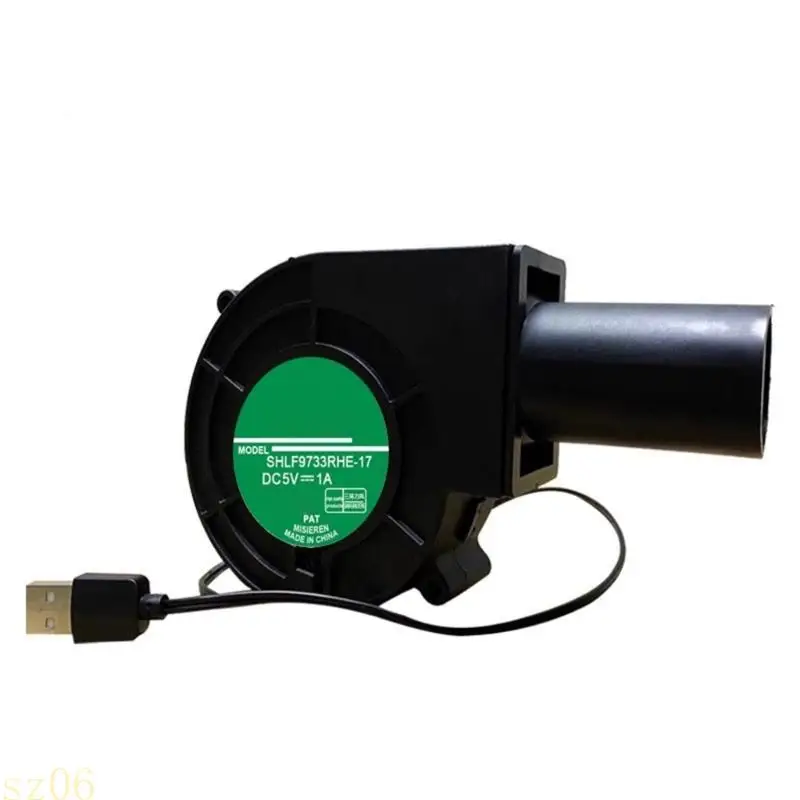 Q2Q4 USB 5V Blower Single Speed Operation Outdoor Cooking Flame Stabilization Tool 4000RPM Barbecue Blower Tool