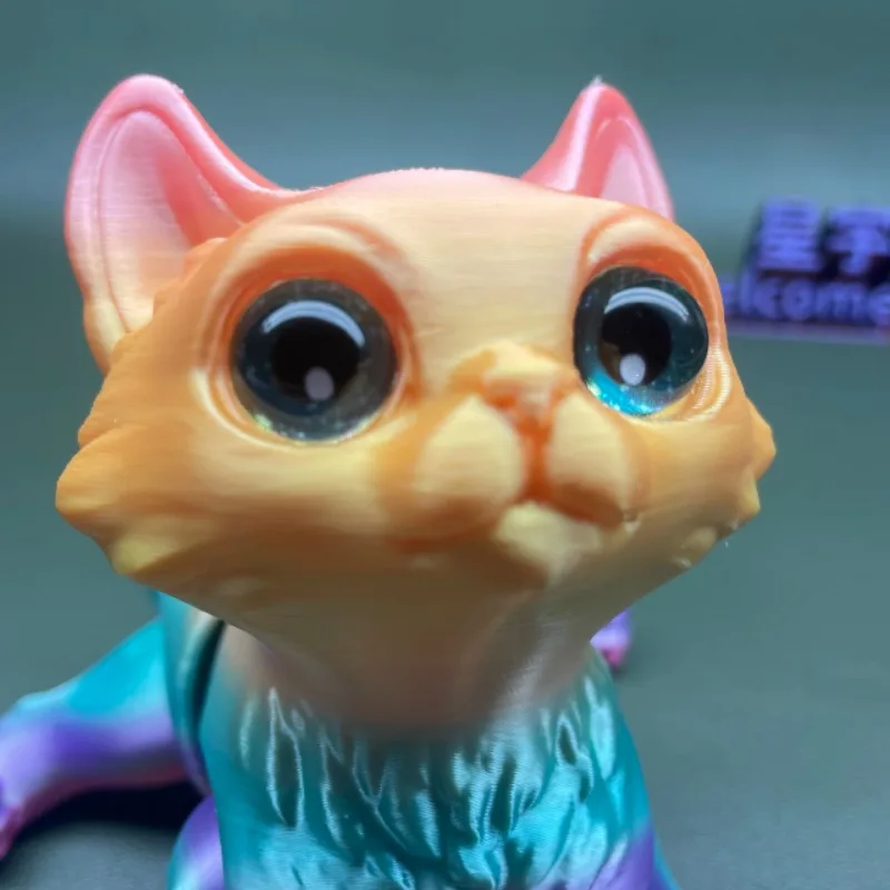 Laser mini gato 3d impresso bonito ornamento de mesa adorável modelo de animal de estimação novidade brinquedo de mesa estatueta miniaturas decoração artesanato