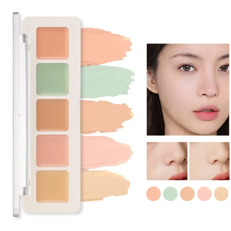 5 Color Concealer Palette Cover Acne Dark Dark Circles Face Concealer Foundation Long Lasting Brightening Face Ladies Cosmetics