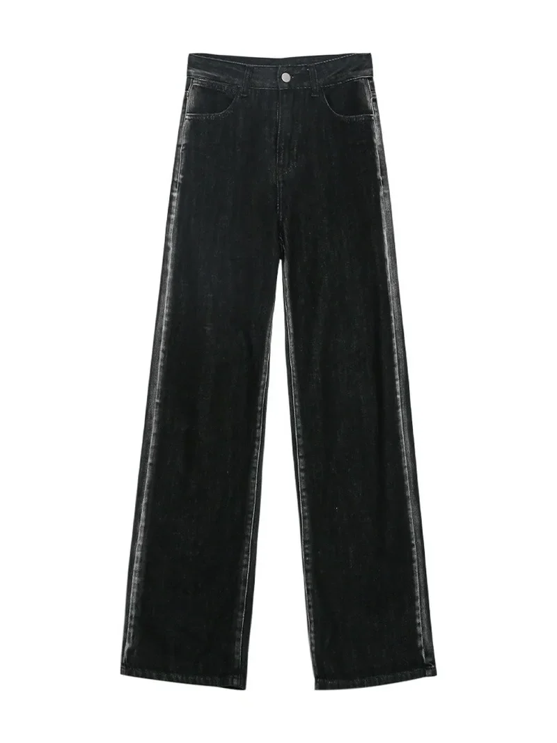 Pantalones vaqueros sueltos de cintura alta para mujer, Pantalones rectos de mezclilla, estilo coreano, moda de otoño e invierno, nuevo estilo