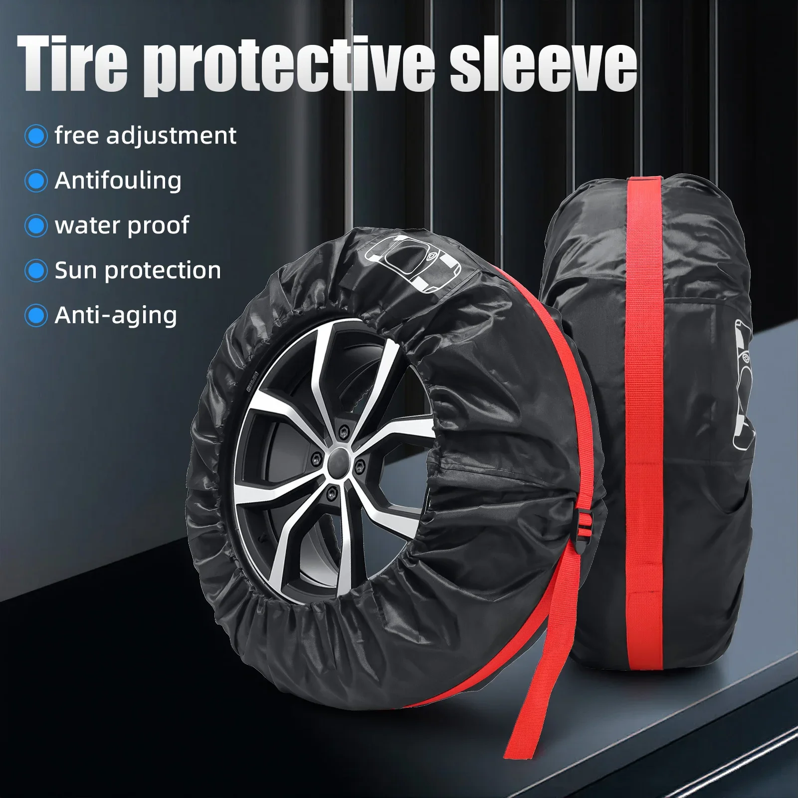 1PC Red 66/80mm Tire Cover Car Spare Tire Cover Car Wheel Tire Storage Bag Dust Protector Car Accessories