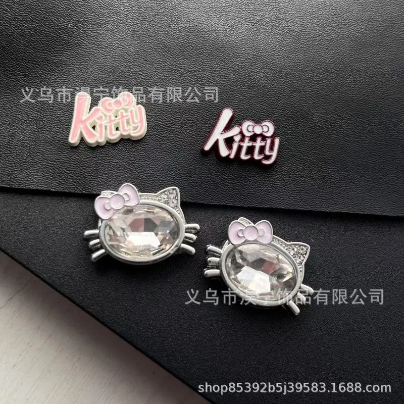 

10pcs Hello Kitty Accessories Kawaii Anime Colorful Women Kt Card Issuance Keychain Phone Case Butterfly Knot Material Wholesale