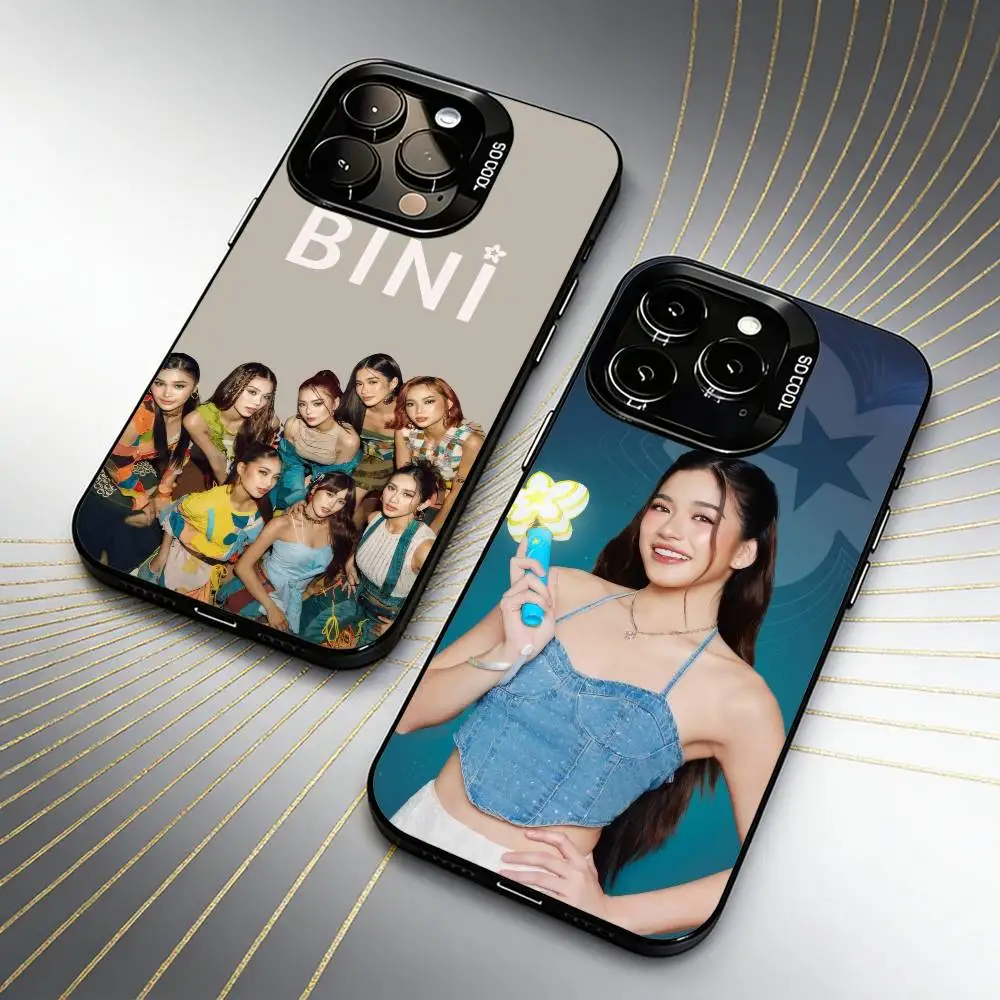 

Girls Group B-BINIII-I GwenS Phone Case For iPhone 16 17 15 14 12 13 Pro Max Black Candy Matte Shockproof Cover