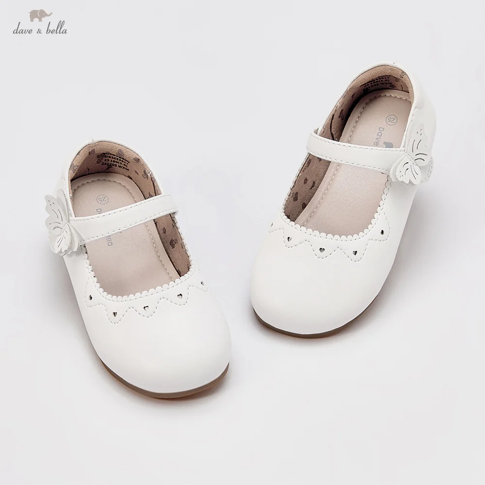 Dave Bella Children's Leather Shoes Autumn Girl's Gentle Sweet Cute Soft soled Anti slip Baby Princess Shoes DB3253617