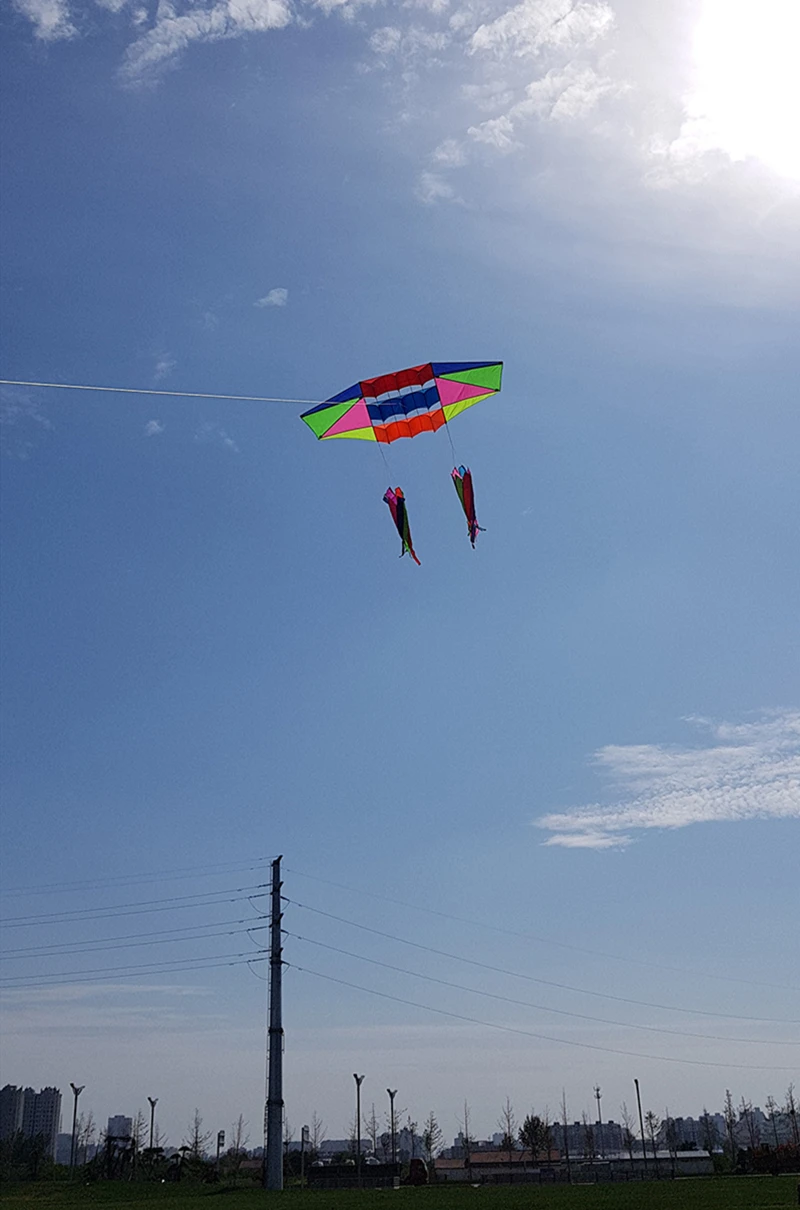 Cometa de radar con línea de mango, juguetes al aire libre, delta, flying rainbow led, gran rueda de cometa 3d hcx, envío gratis