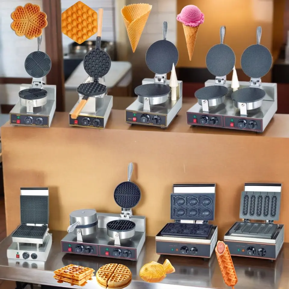 A Creme De helado suave Cornet a De Glace máquina automática para hacer conos De azúcar y gofres y pasteles para Maquina De Para Barquillos
