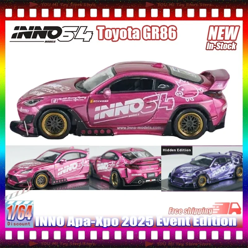

Inno 1:64 Toyota Gr86 "Pandem Rocket Bunny" Apa-Xpo 2025 Event Edition (With Hidden Version) Alloy Diecast Car Model Toys Gifts