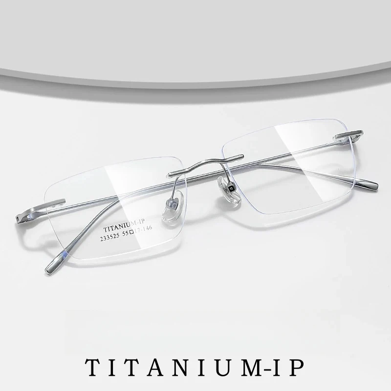 

Cut Edge Titanium Rimless Spectacles Frame Stylish Reading glasses women Anti Blue Light Blocking Myopia Prescriptio Eyeglasses