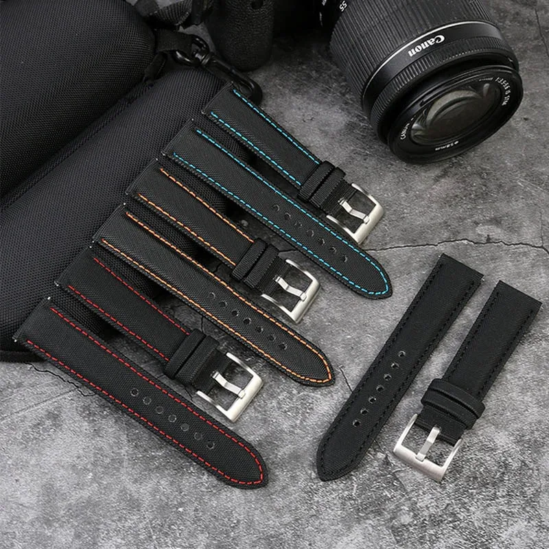 20mm 21mm 22mm 23mm 24mm Nylon Leather Watchband For Tag Heuer Citizen Seiko no.5 WATCH Men Women Canvas Fabric Watch Strap