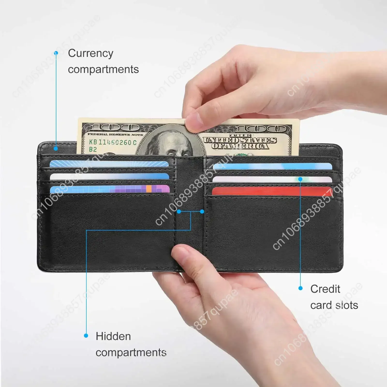 Solo Leveling-Sung Jin Woo Middle Finger Leather Wallets Men Wallet Credit Business Card Holders High Quality Wallet Solo