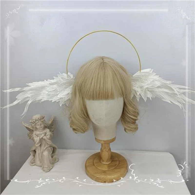 Halos Kronen Maangodin Angel Wing Hoofdband s & Kronen voor Vrouwen Gothic Cosplay Haaraccessoires Hoofddeksel