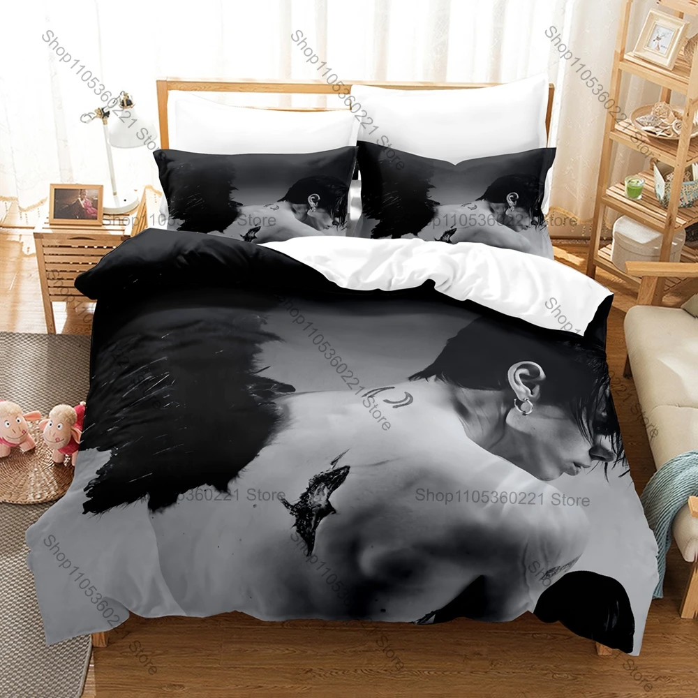 Yungblud Idols Bedding Set Duvet Cover + 2 Pillowcases Dominic Harrison Black White Album Cover Punk Rock Bedroom Decor