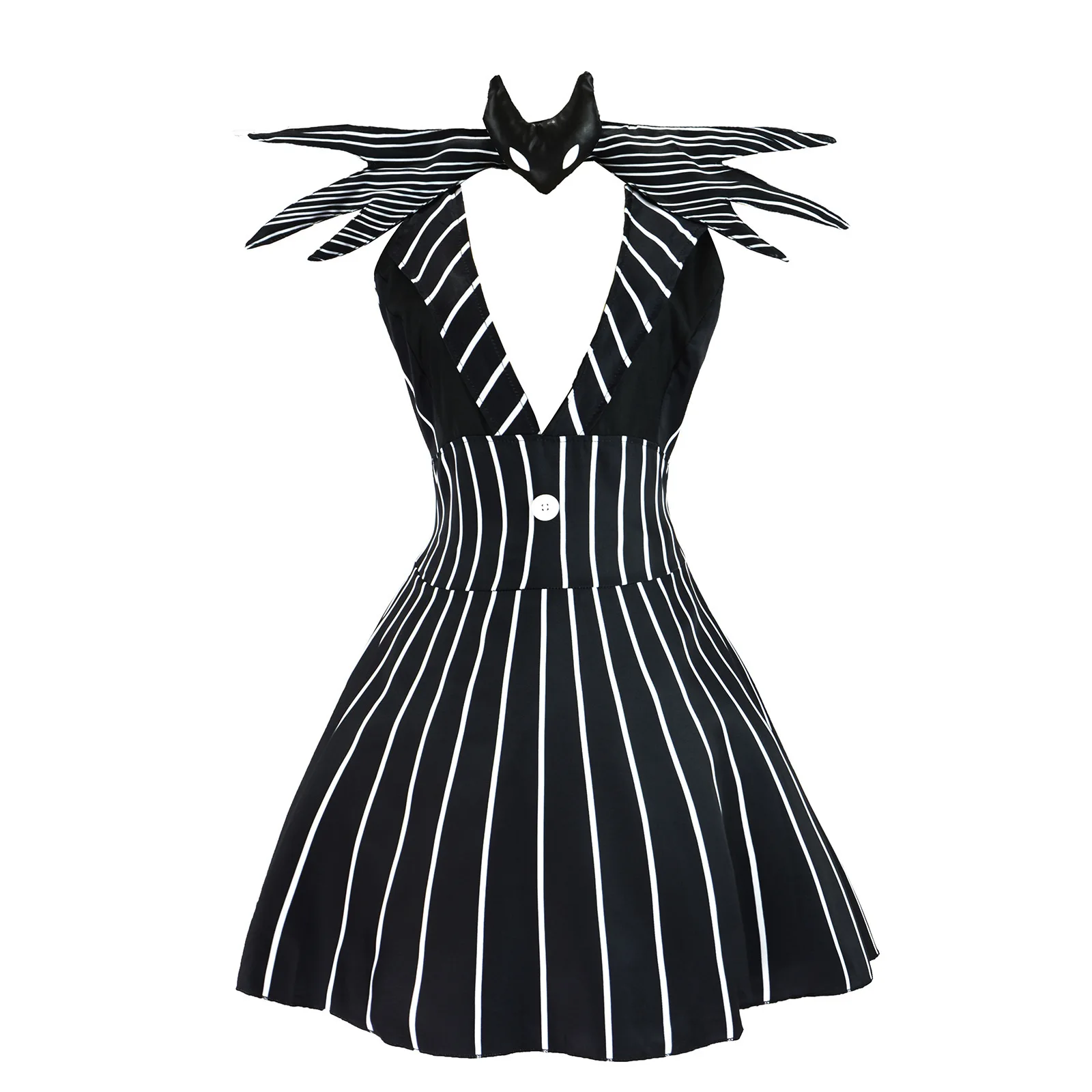 The Nightmare Before Christmas cosplay outfit, gender-swapped Jack cosplay costume, Jack Skellington Halloween outfit view 4
