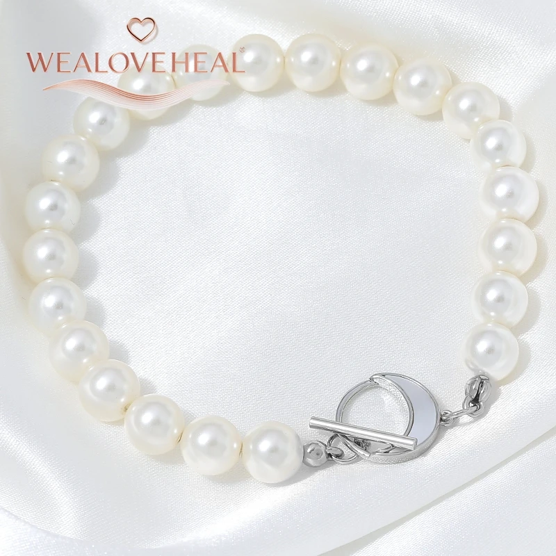 Rhodiumbeschichteter Messing-Halbmond-OT-Knebelverschluss mit eingelegter Muschel für DIY-Armband-, Halsketten- und Schmuckherstellungszubehör. – Detail 18