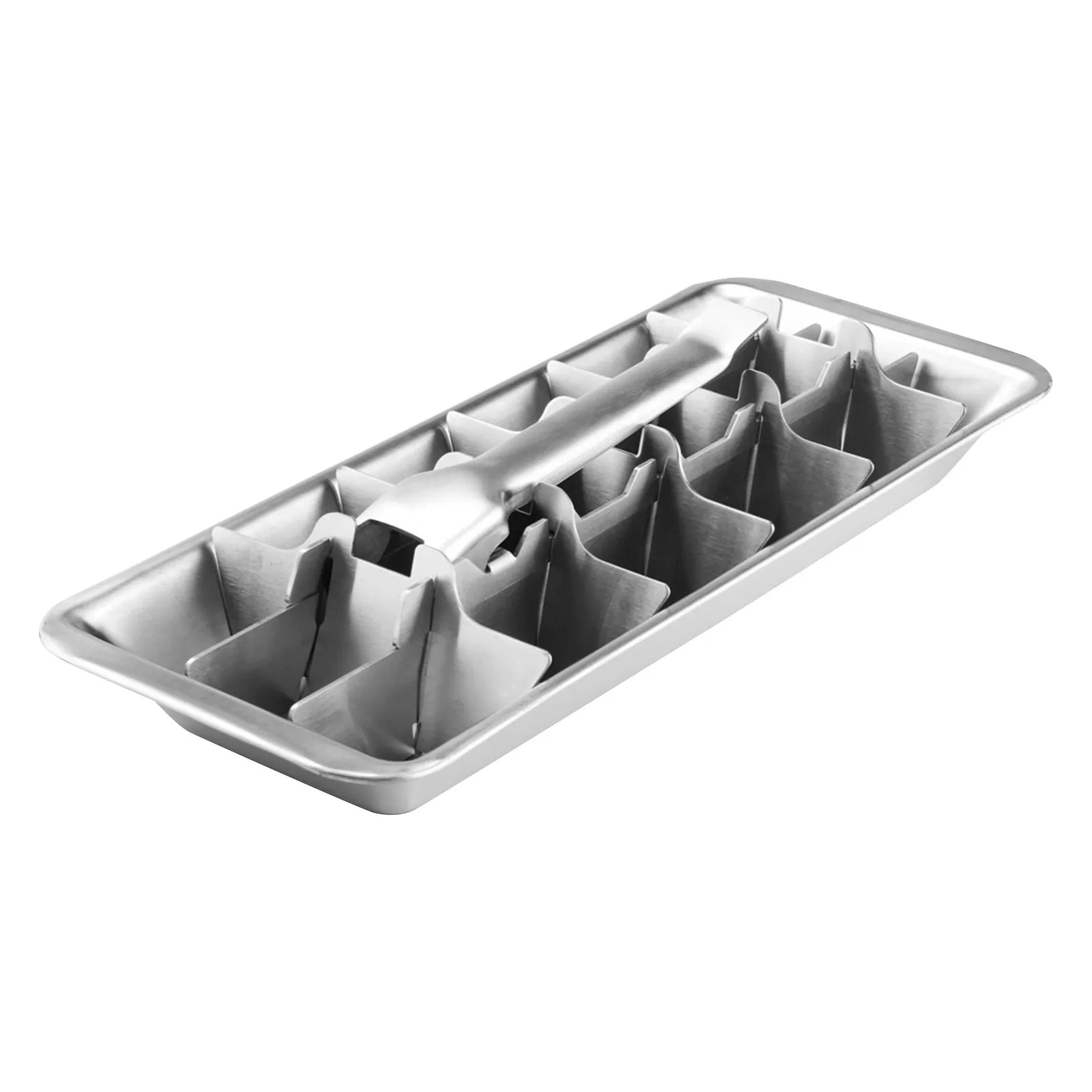 Stainless Steel Ice Tray, 18 Slot Ice Tray With Easy Release Handle For Making Various Ice Cubes And Foods, Removable Slots