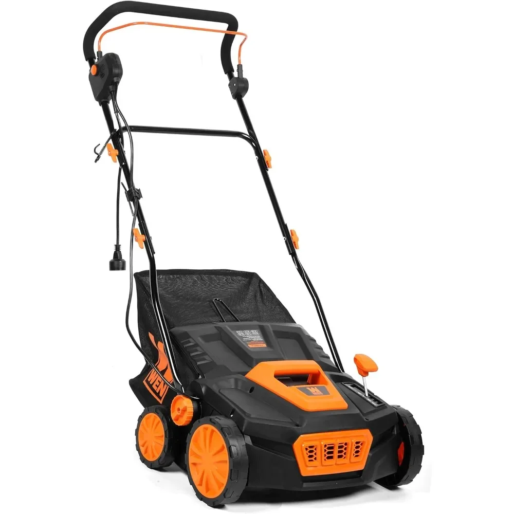 WEN DT1315 15-Inch 13-Amp 2-in-1 Electric Dethatcher and Scarifier with Collection Bag, Black